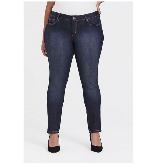 torrid Denim - TORRID Plus Curvy Skinny Stretch Dark Wash…